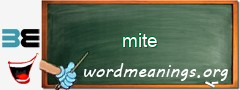 WordMeaning blackboard for mite